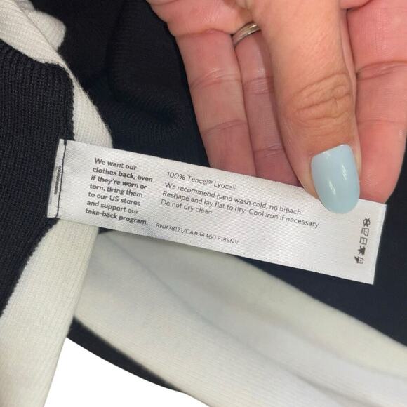 Eileen Fisher Black White Color Block Tunic Mini Dress Shirt Womens S Minimalist - Picture 5 of 9